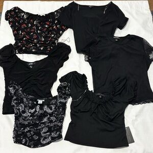Fitted Black Crop Top Bundle